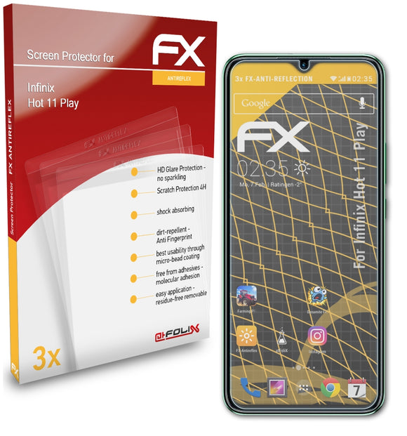 atFoliX FX-Antireflex Displayschutzfolie für Infinix Hot 11 Play