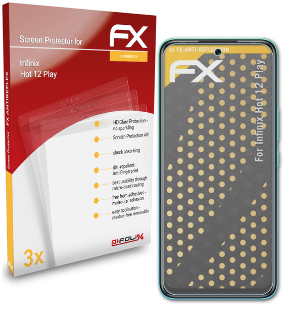 atFoliX FX-Antireflex Displayschutzfolie für Infinix Hot 12 Play