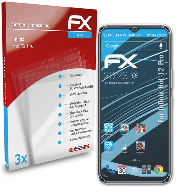atFoliX FX-Clear Schutzfolie für Infinix Hot 12 Pro