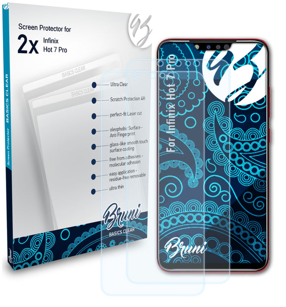 Bruni Basics-Clear Displayschutzfolie für Infinix Hot 7 Pro