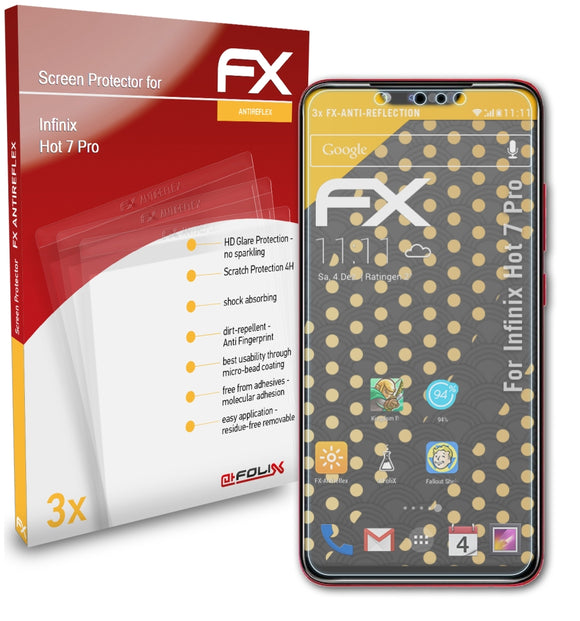 atFoliX FX-Antireflex Displayschutzfolie für Infinix Hot 7 Pro