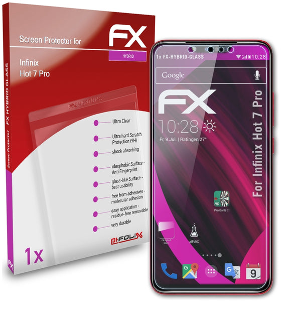 atFoliX FX-Hybrid-Glass Panzerglasfolie für Infinix Hot 7 Pro