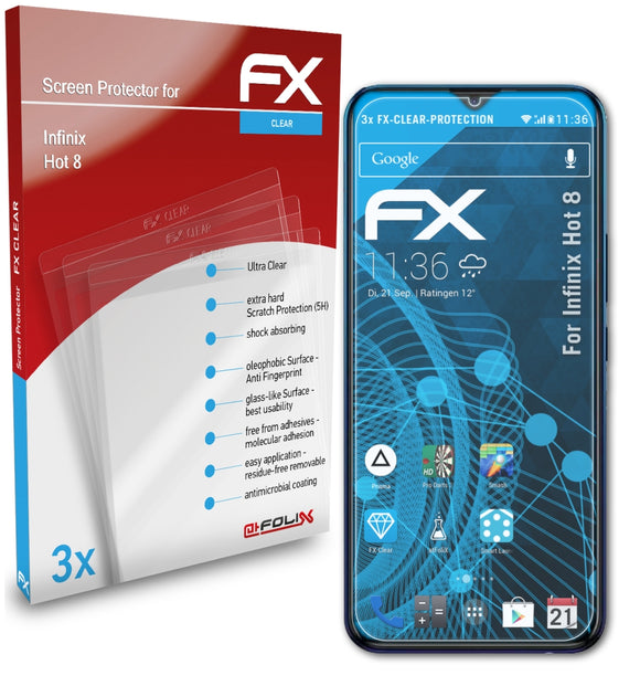 atFoliX FX-Clear Schutzfolie für Infinix Hot 8