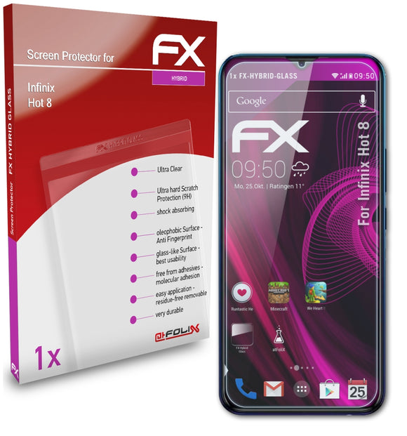 atFoliX FX-Hybrid-Glass Panzerglasfolie für Infinix Hot 8