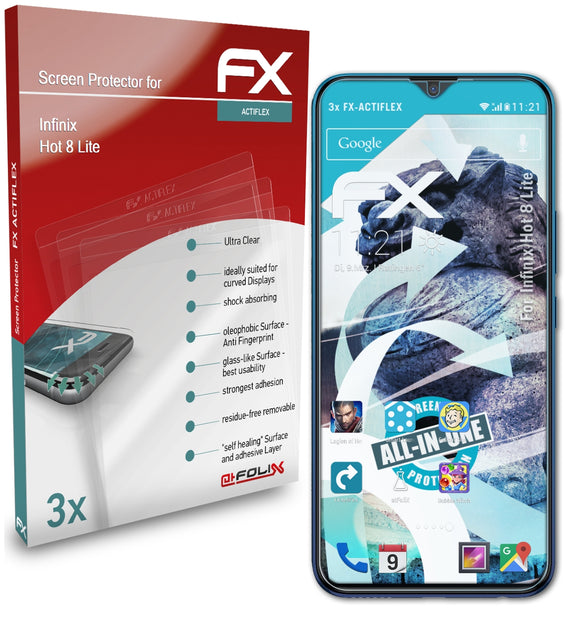 atFoliX FX-ActiFleX Displayschutzfolie für Infinix Hot 8 Lite