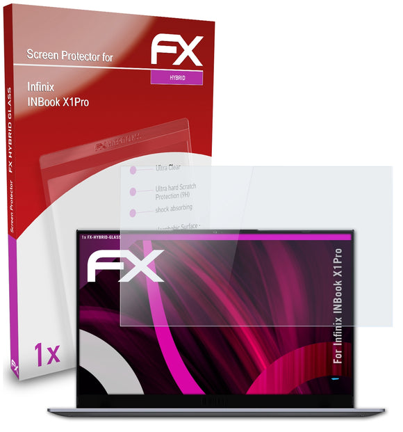atFoliX FX-Hybrid-Glass Panzerglasfolie für Infinix INBook X1Pro