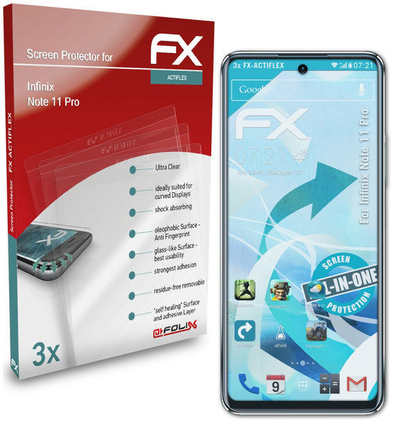 atFoliX FX-ActiFleX Displayschutzfolie für Infinix Note 11 Pro