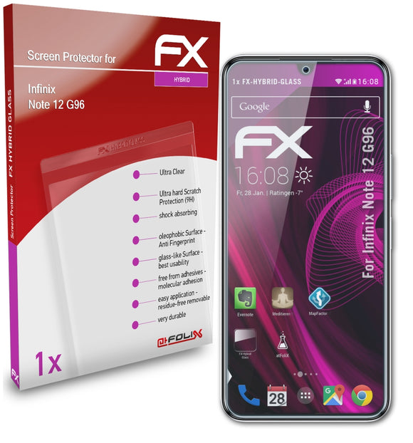 atFoliX FX-Hybrid-Glass Panzerglasfolie für Infinix Note 12 G96