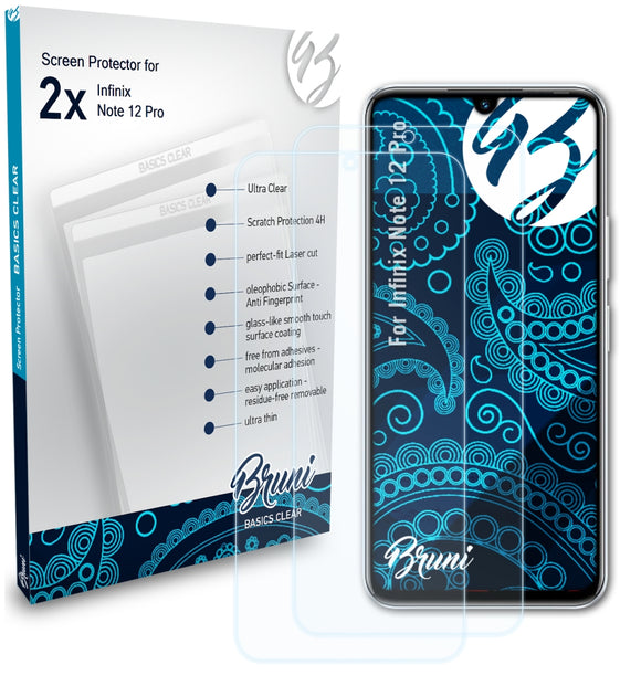 Bruni Basics-Clear Displayschutzfolie für Infinix Note 12 Pro