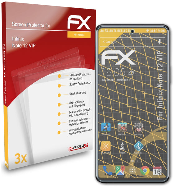 atFoliX FX-Antireflex Displayschutzfolie für Infinix Note 12 VIP