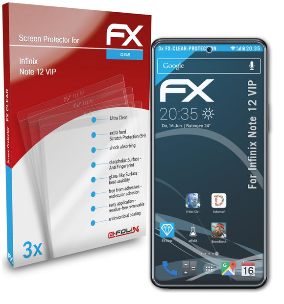 atFoliX FX-Clear Schutzfolie für Infinix Note 12 VIP