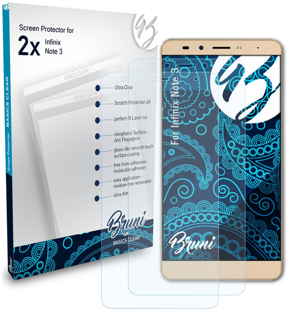 Bruni Basics-Clear Displayschutzfolie für Infinix Note 3