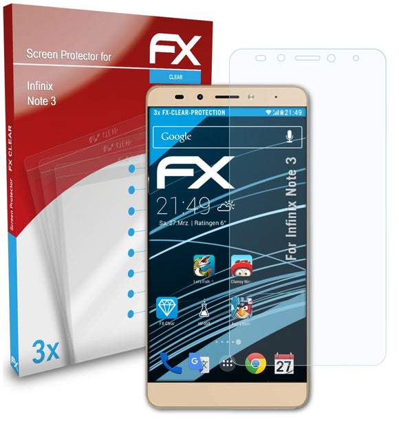 atFoliX FX-Clear Schutzfolie für Infinix Note 3