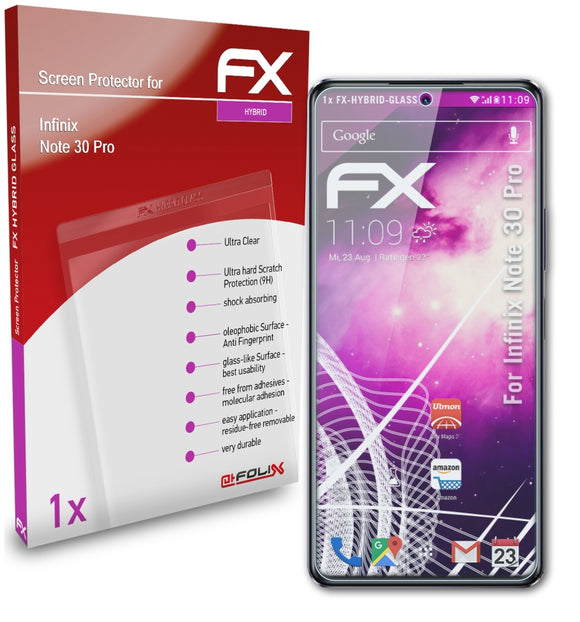 atFoliX FX-Hybrid-Glass Panzerglasfolie für Infinix Note 30 Pro
