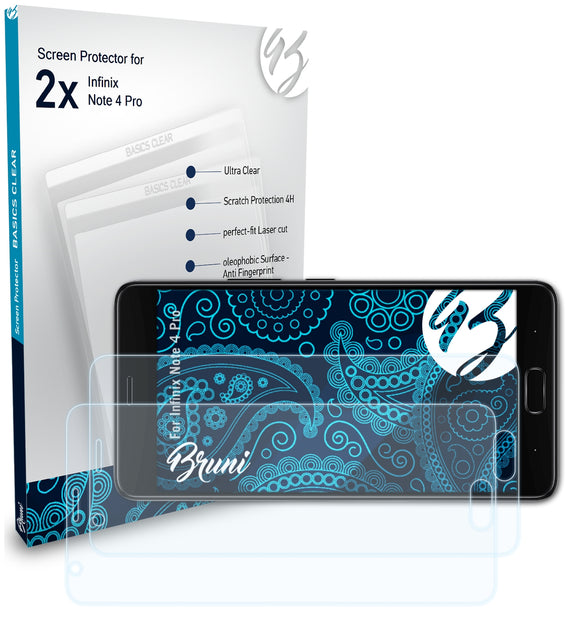 Bruni Basics-Clear Displayschutzfolie für Infinix Note 4 Pro