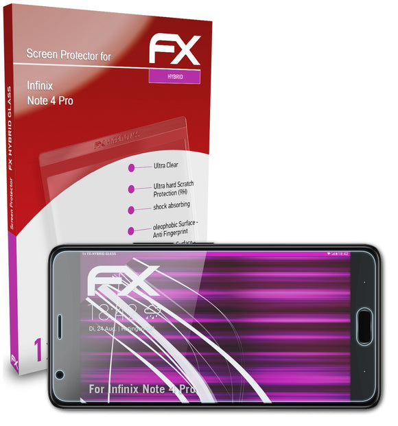 atFoliX FX-Hybrid-Glass Panzerglasfolie für Infinix Note 4 Pro