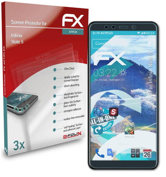 atFoliX FX-ActiFleX Displayschutzfolie für Infinix Note 5
