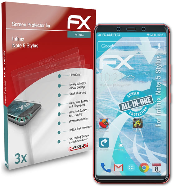 atFoliX FX-ActiFleX Displayschutzfolie für Infinix Note 5 Stylus