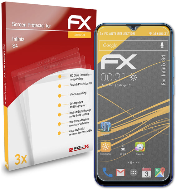 atFoliX FX-Antireflex Displayschutzfolie für Infinix S4