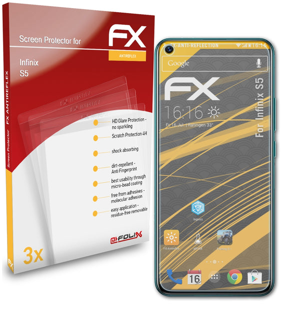 atFoliX FX-Antireflex Displayschutzfolie für Infinix S5