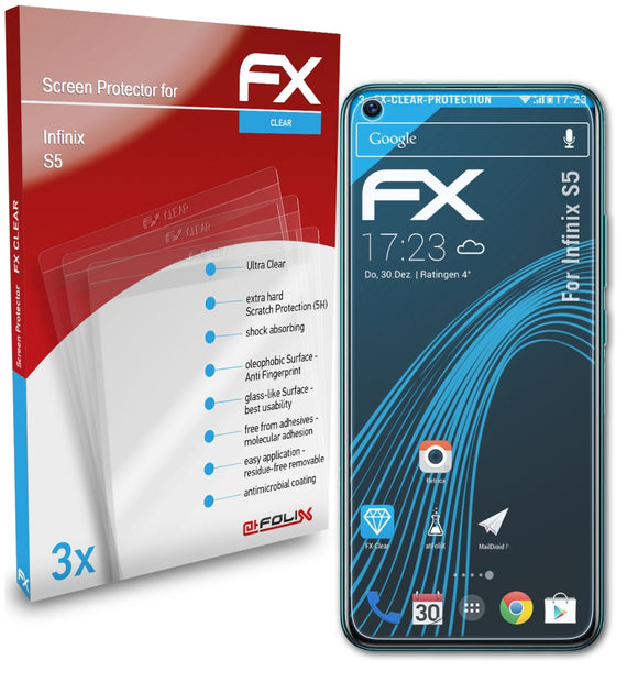 atFoliX FX-Clear Schutzfolie für Infinix S5