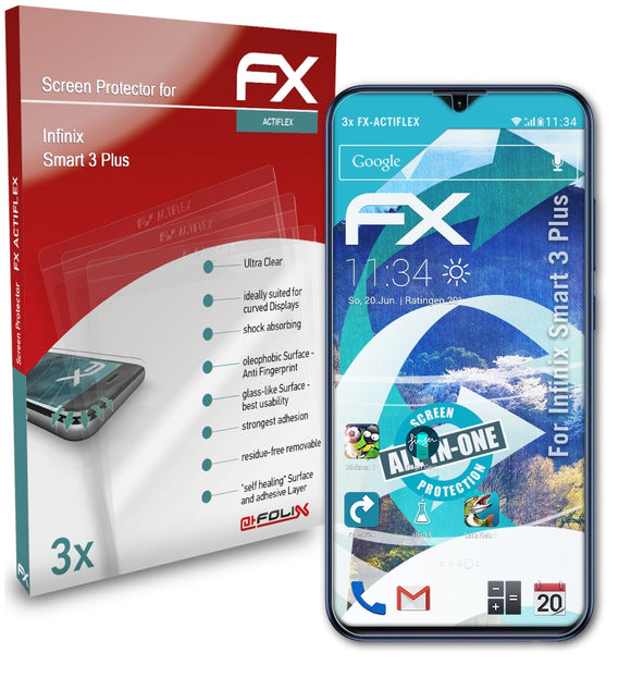 atFoliX FX-ActiFleX Displayschutzfolie für Infinix Smart 3 Plus