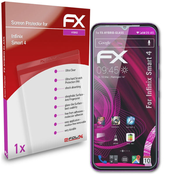 atFoliX FX-Hybrid-Glass Panzerglasfolie für Infinix Smart 4