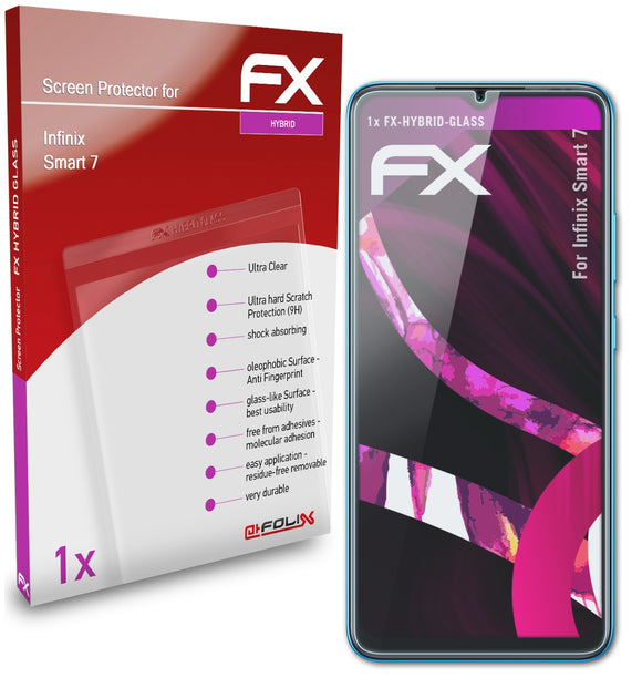 atFoliX FX-Hybrid-Glass Panzerglasfolie für Infinix Smart 7