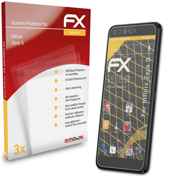 atFoliX FX-Antireflex Displayschutzfolie für Infinix Zero 5