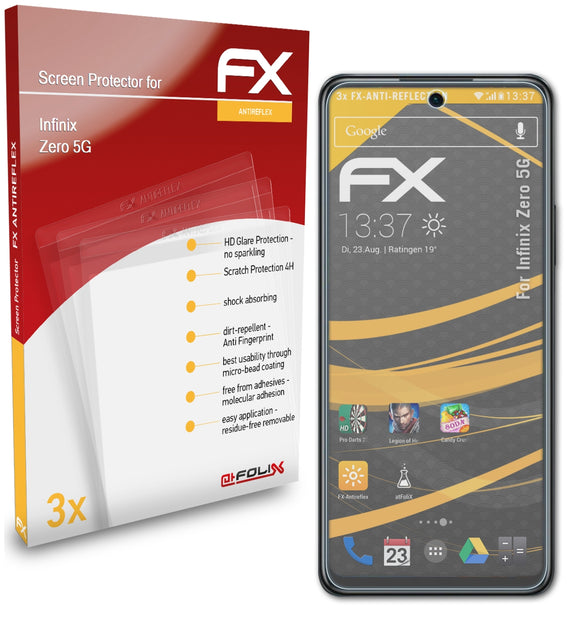 atFoliX FX-Antireflex Displayschutzfolie für Infinix Zero 5G