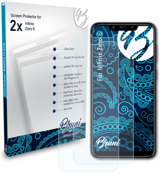 Bruni Basics-Clear Displayschutzfolie für Infinix Zero 6