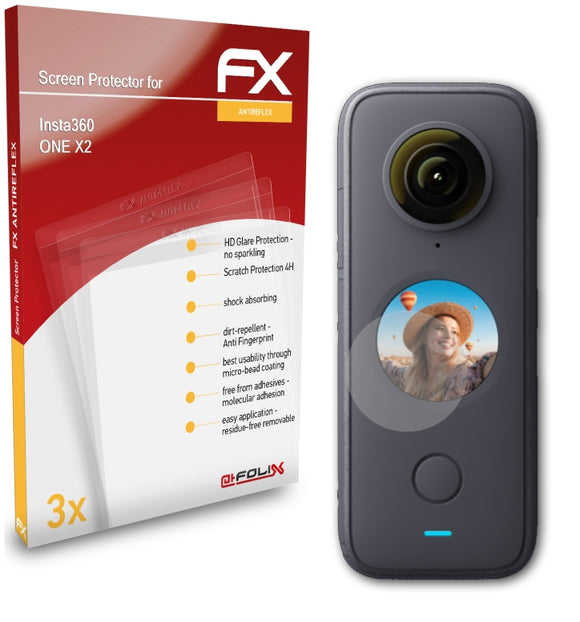 atFoliX FX-Antireflex Displayschutzfolie für Insta360 ONE X2