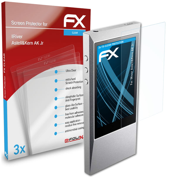 atFoliX FX-Clear Schutzfolie für IRiver Astell&Kern AK Jr