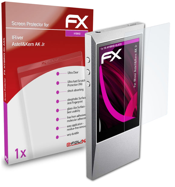 atFoliX FX-Hybrid-Glass Panzerglasfolie für IRiver Astell&Kern AK Jr
