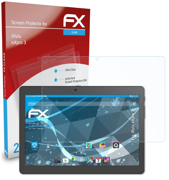 atFoliX FX-Clear Schutzfolie für iRulu eXpro 3