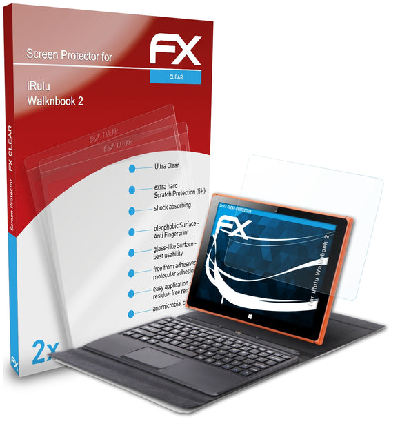 atFoliX FX-Clear Schutzfolie für iRulu Walknbook 2