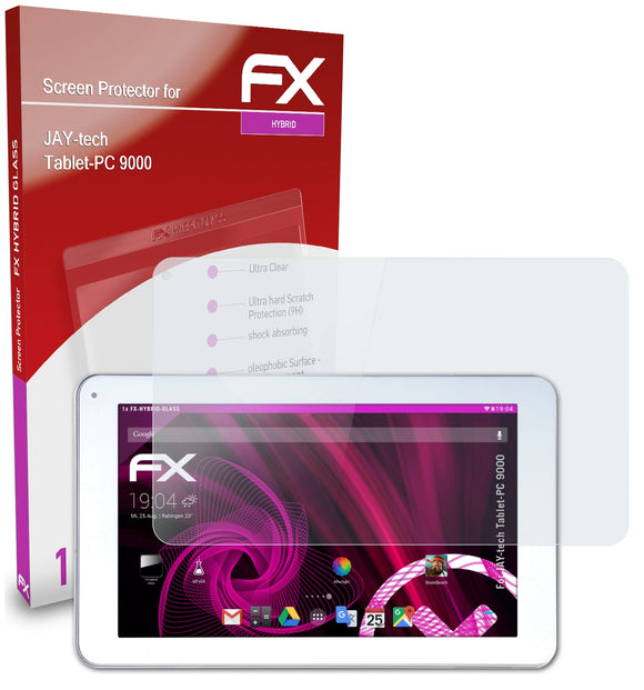 atFoliX FX-Hybrid-Glass Panzerglasfolie für JAY-tech Tablet-PC 9000