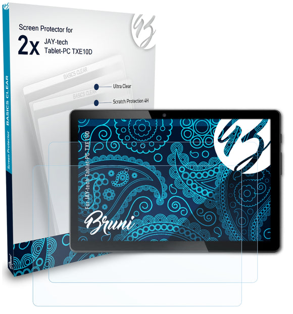Bruni Basics-Clear Displayschutzfolie für JAY-tech Tablet-PC TXE10D