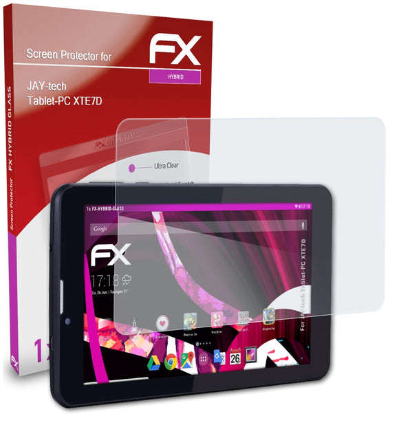 atFoliX FX-Hybrid-Glass Panzerglasfolie für JAY-tech Tablet-PC XTE7D