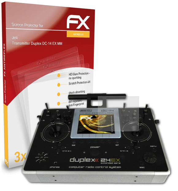 atFoliX FX-Antireflex Displayschutzfolie für Jeti Transmitter Duplex DC-14 EX MM