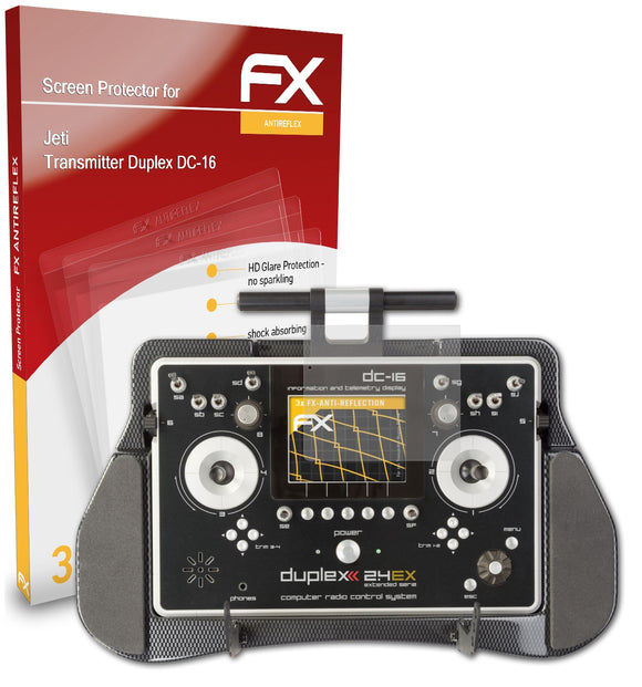 atFoliX FX-Antireflex Displayschutzfolie für Jeti Transmitter Duplex DC-16