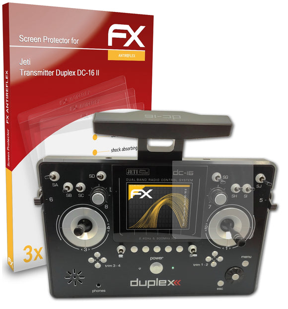 atFoliX FX-Antireflex Displayschutzfolie für Jeti Transmitter Duplex DC-16 II