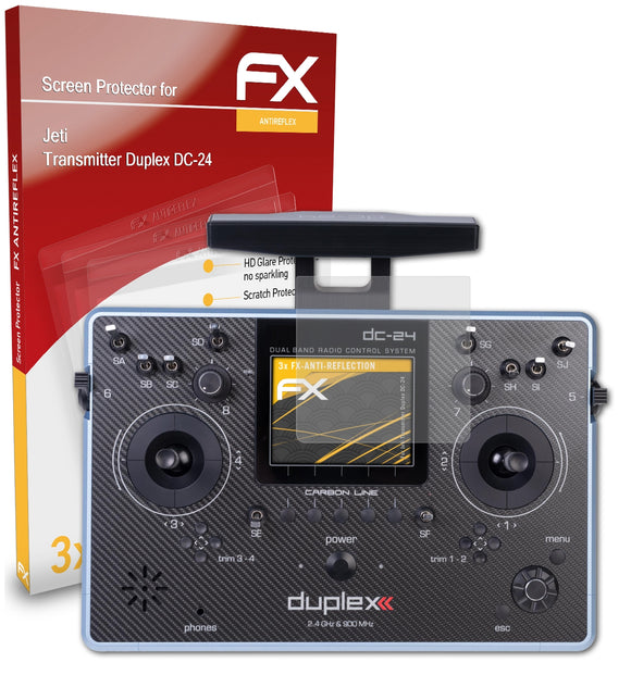 atFoliX FX-Antireflex Displayschutzfolie für Jeti Transmitter Duplex DC-24