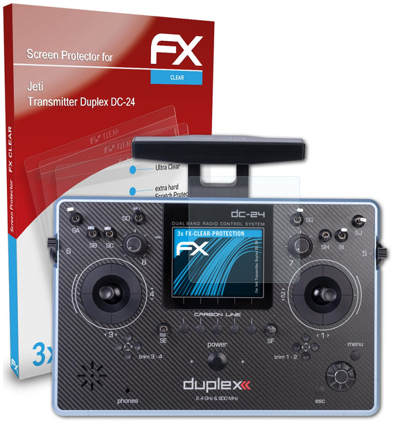 atFoliX FX-Clear Schutzfolie für Jeti Transmitter Duplex DC-24
