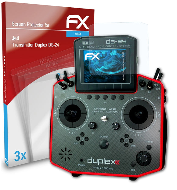 atFoliX FX-Clear Schutzfolie für Jeti Transmitter Duplex DS-24