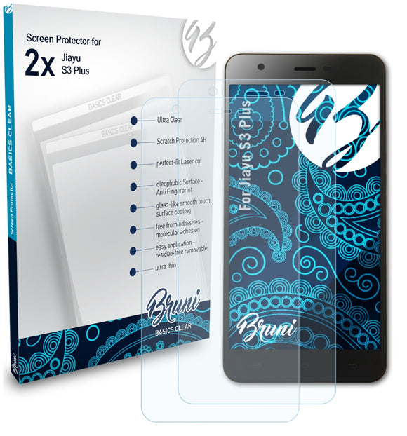 Bruni Basics-Clear Displayschutzfolie für Jiayu S3 Plus