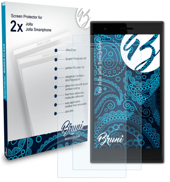 Bruni Basics-Clear Displayschutzfolie für Jolla Jolla Smartphone