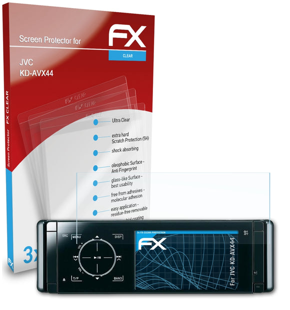 atFoliX FX-Clear Schutzfolie für JVC KD-AVX44
