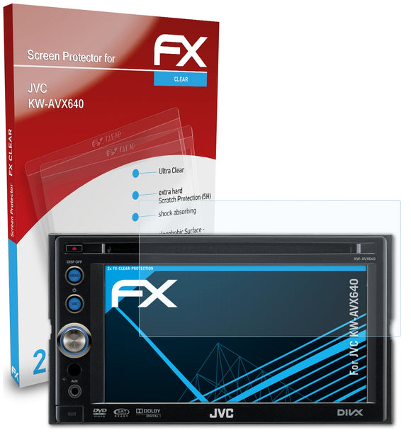 atFoliX FX-Clear Schutzfolie für JVC KW-AVX640