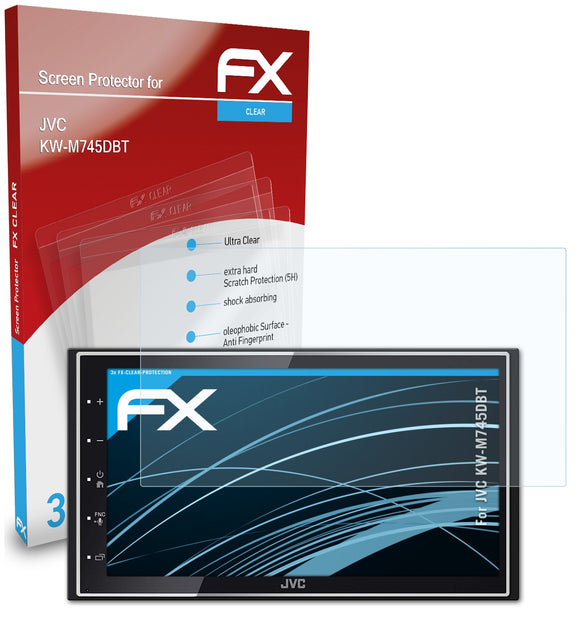 atFoliX FX-Clear Schutzfolie für JVC KW-M745DBT